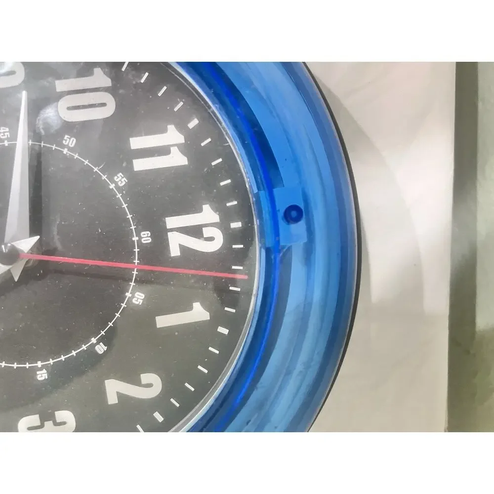 Sterling Noble Blue Neon Bar Clock Retro Vintage Style Electric Wall Glow